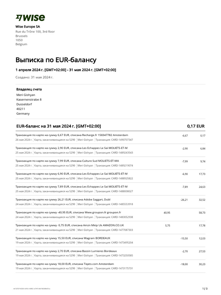 Balance Statement | PDF