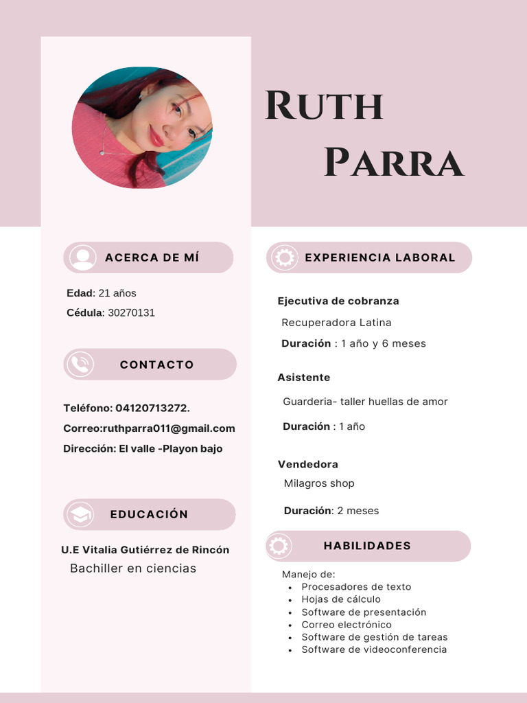 Currículum Ruth Parra | PDF