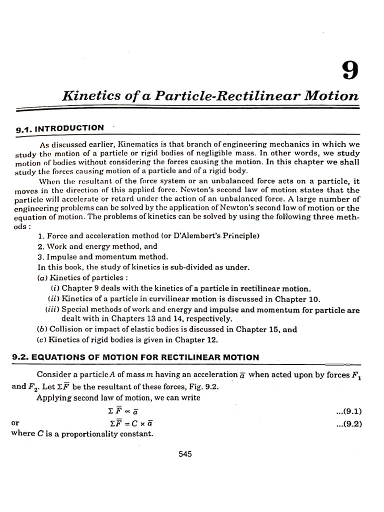 Kinetics Chapter From I.S.Gujaral | PDF