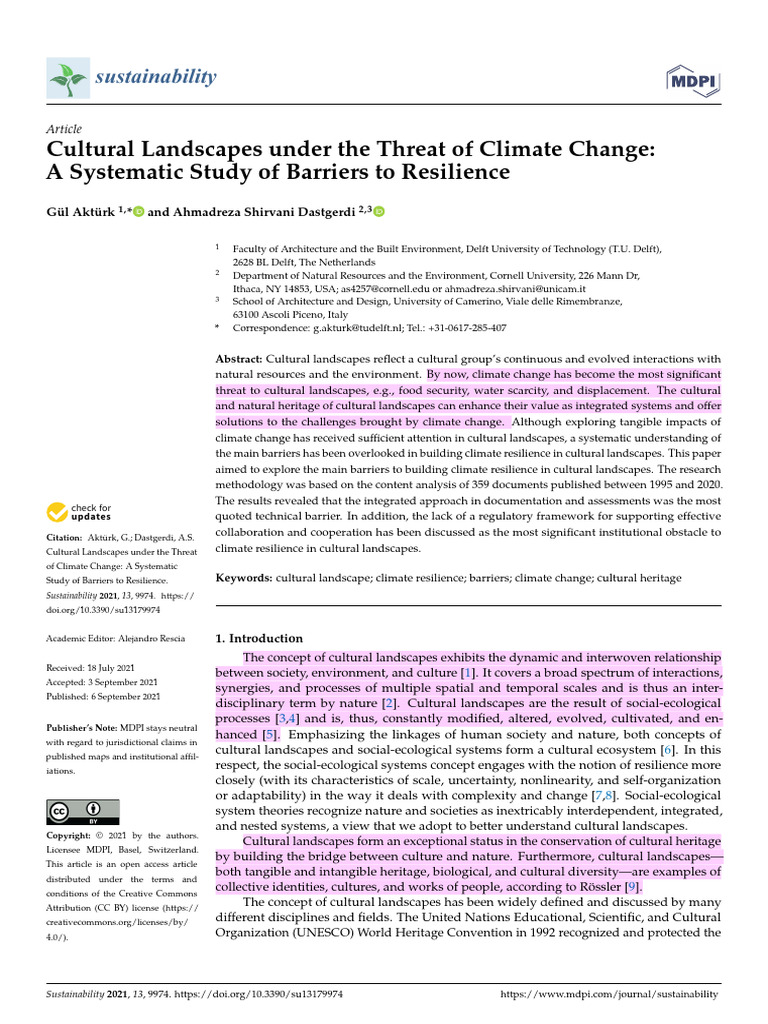 Landscpae and Climate Change | PDF | Ecological Resilience | Climate ...