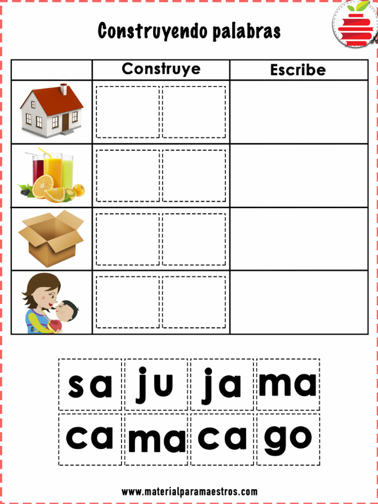 Sílabas para Recortar y Construir Palabras | PDF