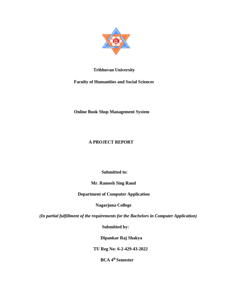 Online Book Shop Management System Report | PDF