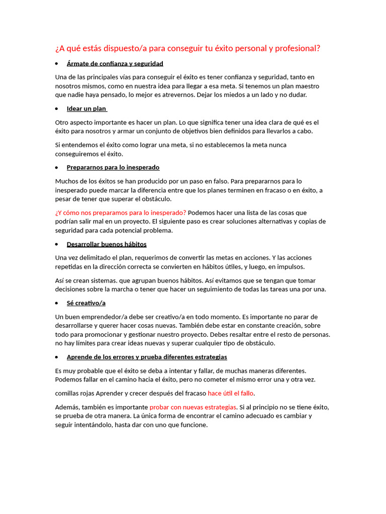 Claves para el Éxito Personal y Profesional | PDF