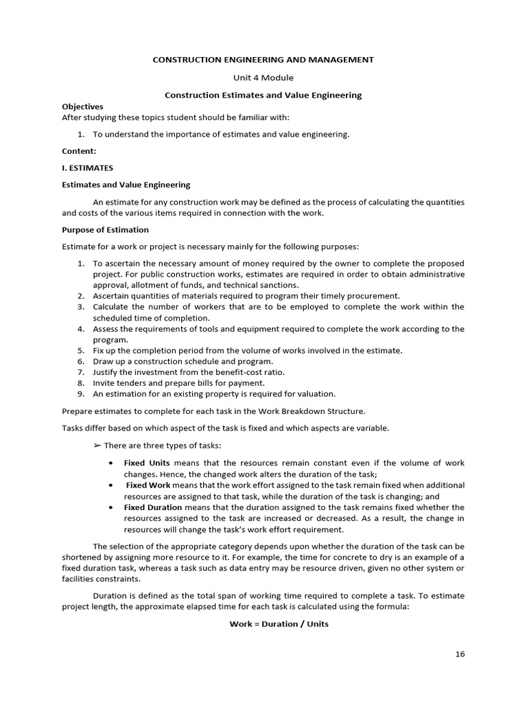 Construction Estimates and Value Engineering | PDF | Workload | Cost - Industrial Apartment Renovation Value Engineering Techniques