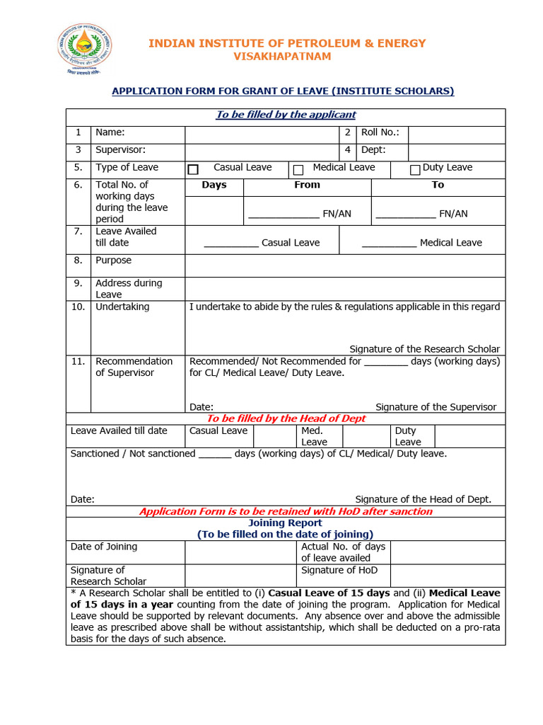 Leave Application for Scholars | PDF | Justice | Crime & Violence