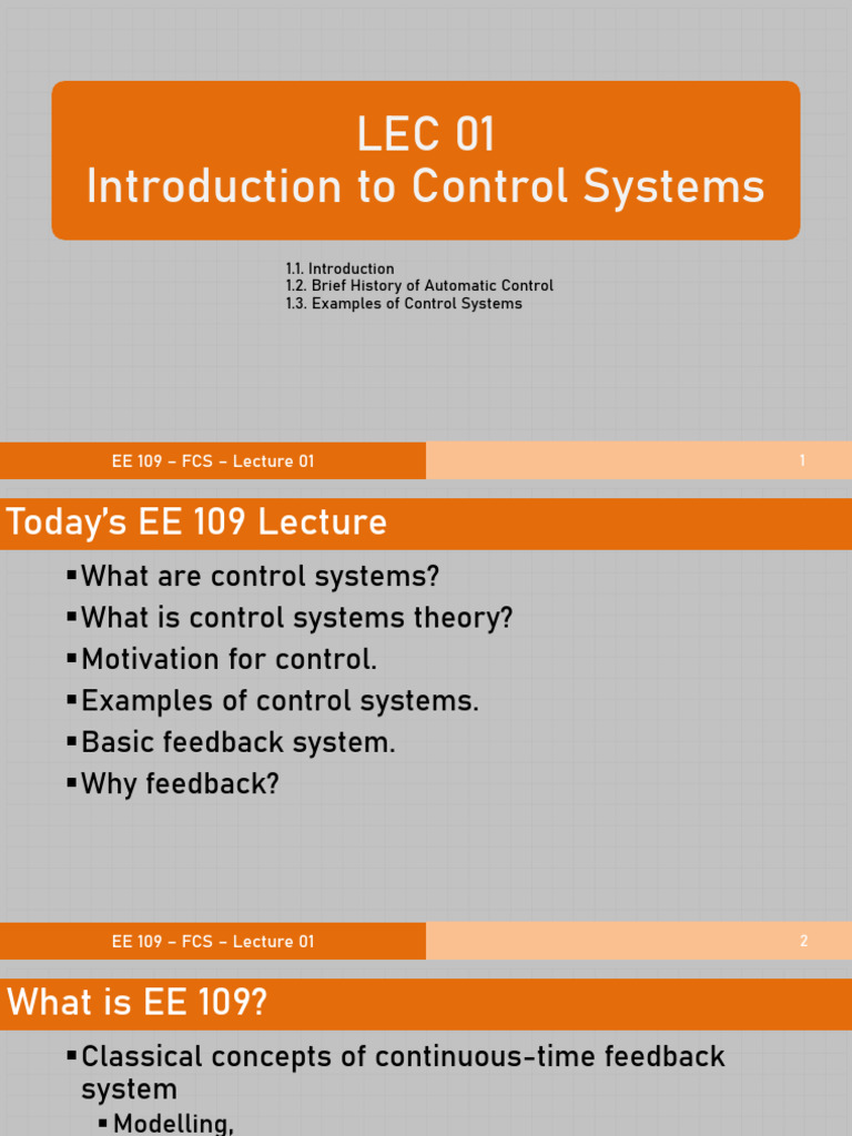 Introduction to Control Systems in EE 109 | PDF | Control Theory | Mimo