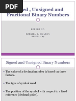 Signed, Unsigned and Fractional Binary Numbers