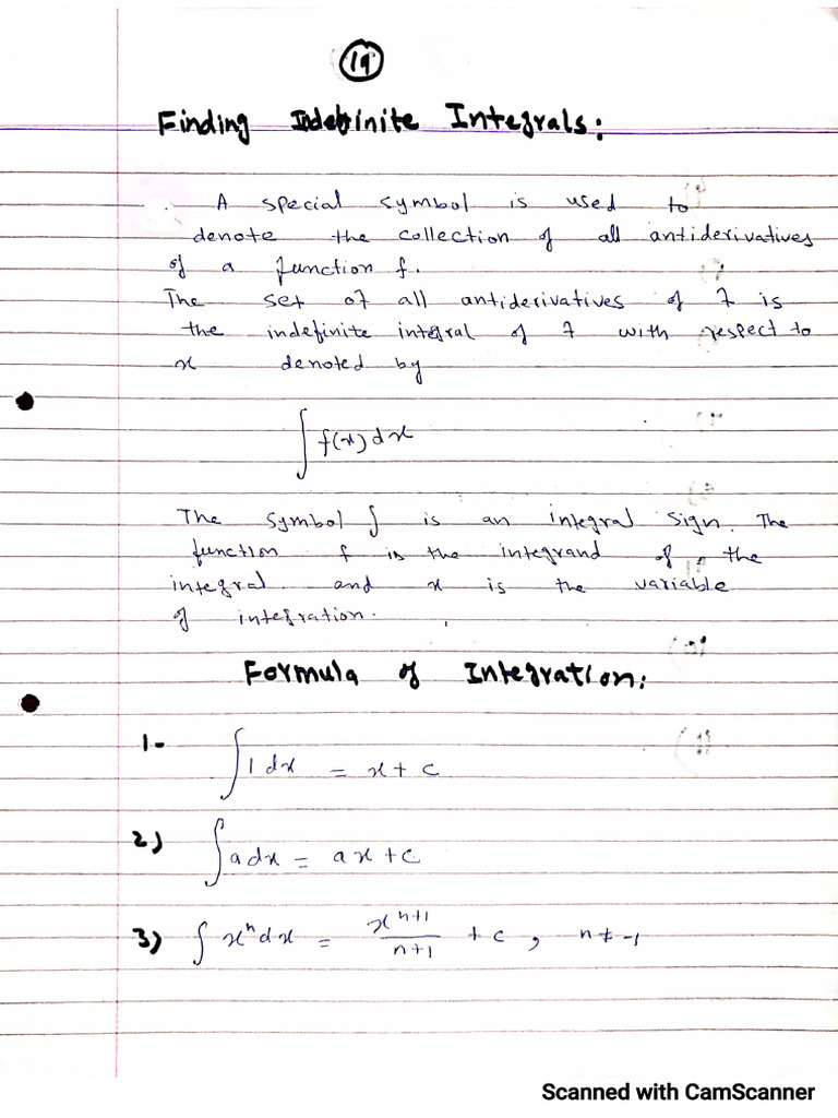 Indefinite Integrals 2 Pdf