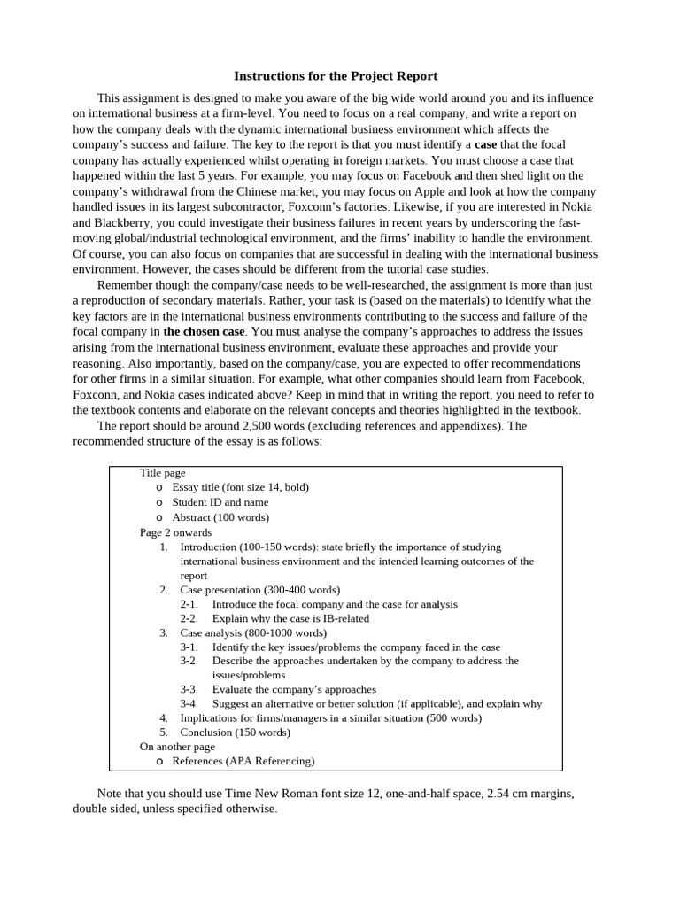 IBM - Project Report Instruction | PDF | Cognitive Science ...