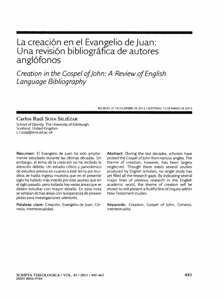 La Creación. SOSA SILIEZAR, Carlos Raul, 2013 | PDF