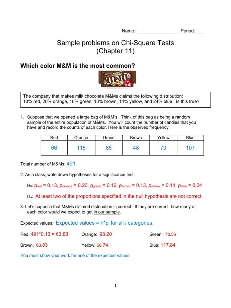 Chi-Square Test Sample Problems | PDF | Chi Squared Test | P Value