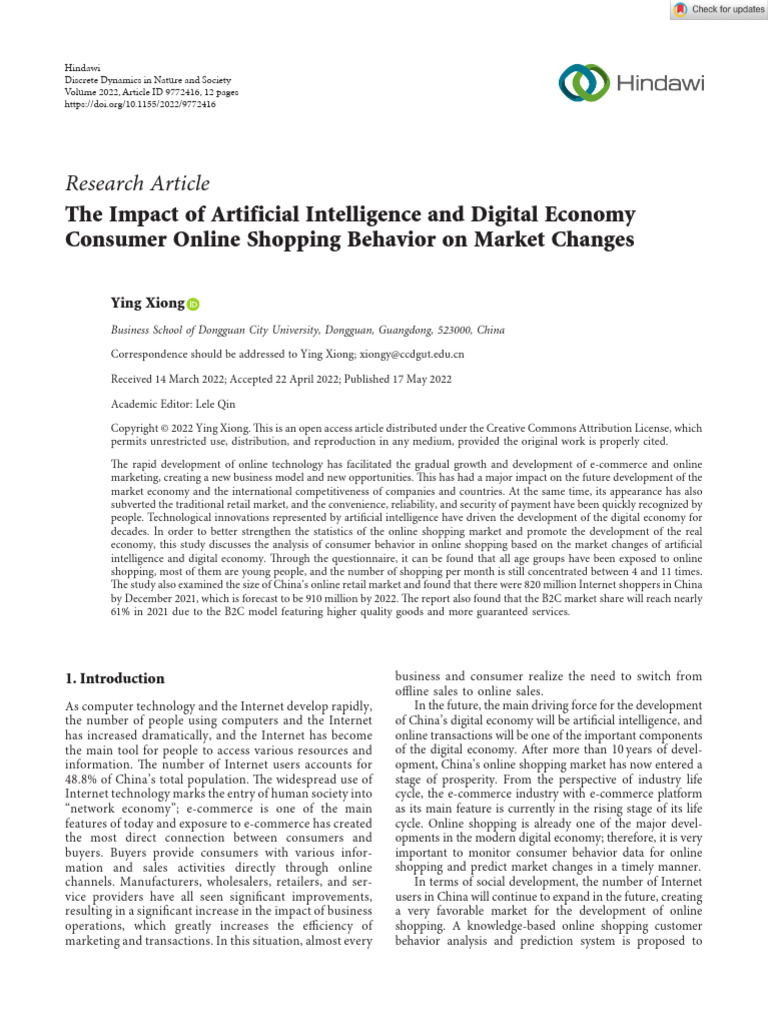 10 - The Impact of Artificial Intelligence | PDF | Online Shopping ...