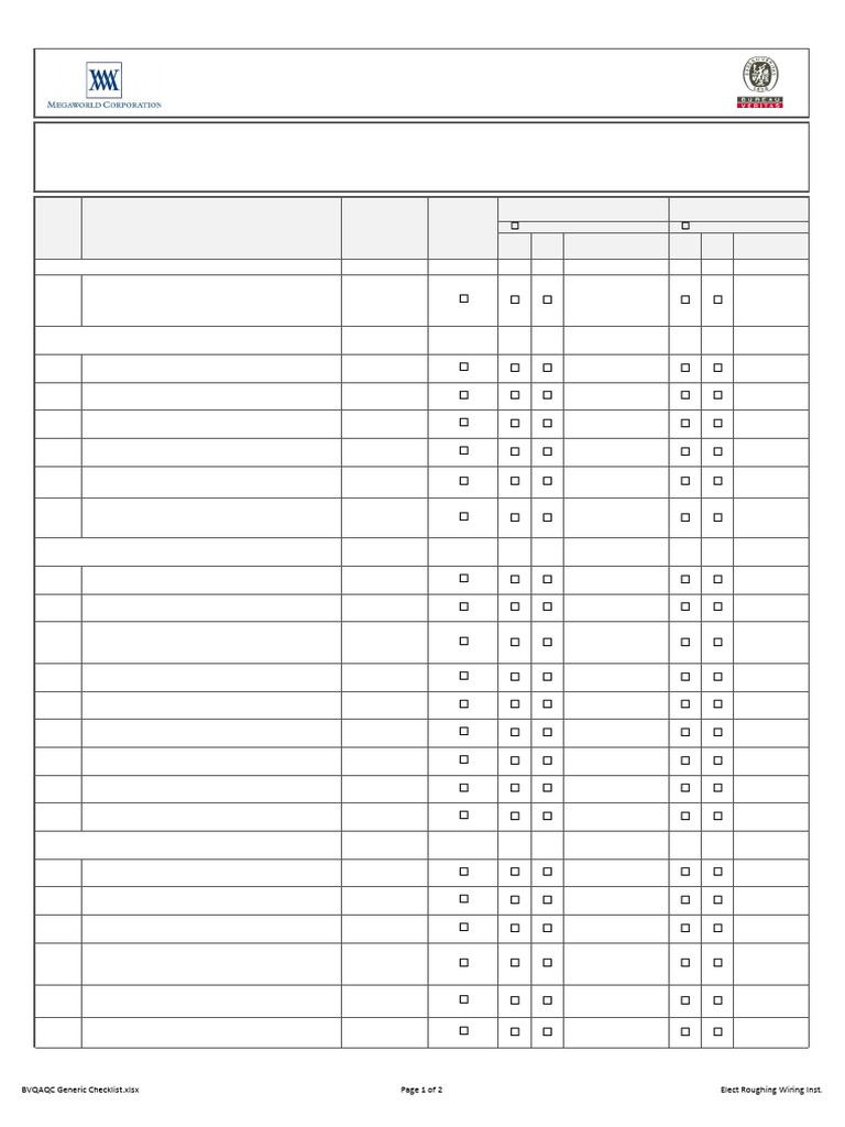 Electrical Roughing & Wiring Checklist | PDF