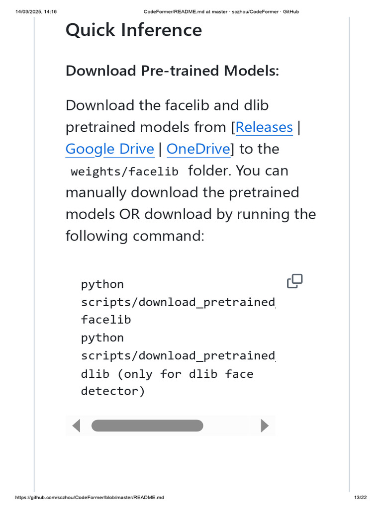 Quick Inference: Download Pre-Trained Models | PDF