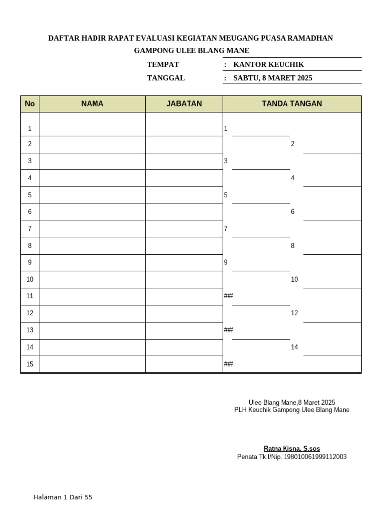 Absen Hadir | PDF