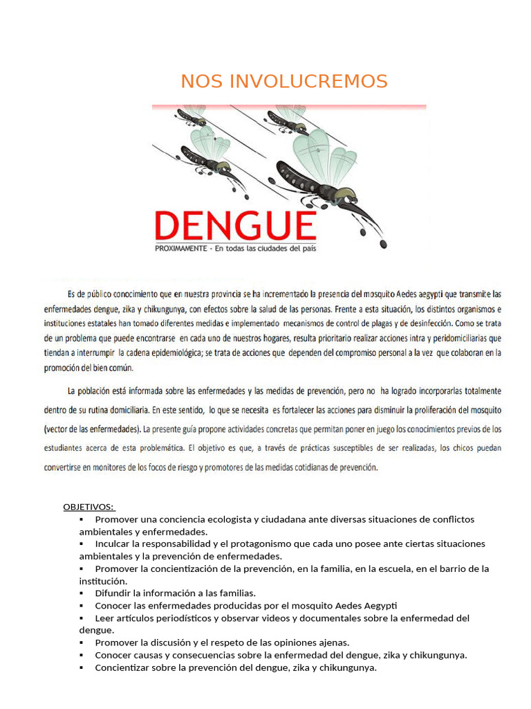 Conciencia y Prevención del Dengue | PDF | Enfermedades y trastornos ...