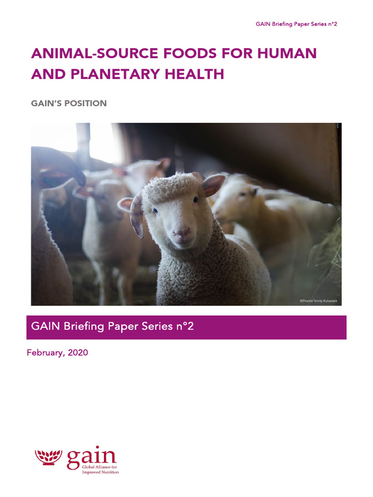 Gain Briefing Paper Series 2 Animal Source Foods For Human and ...