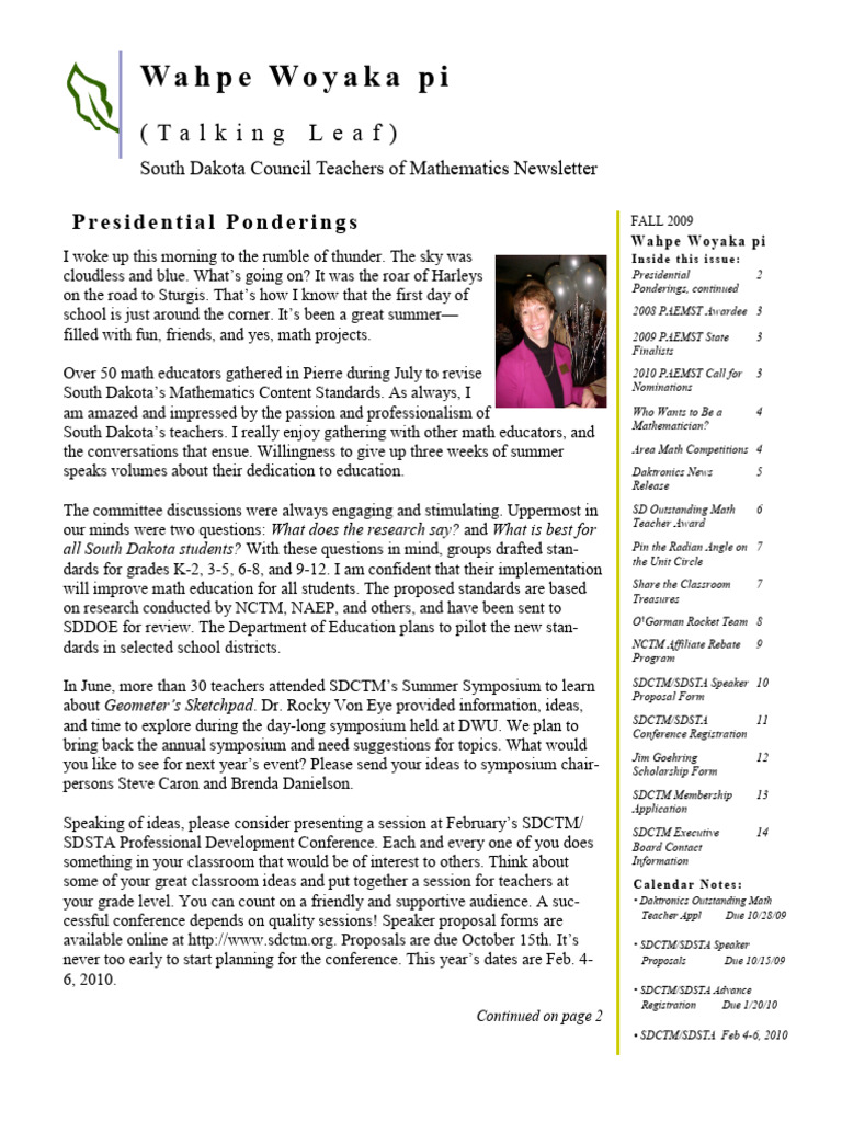 09 Fall | PDF | National Council Of Teachers Of Mathematics | Mathematics
