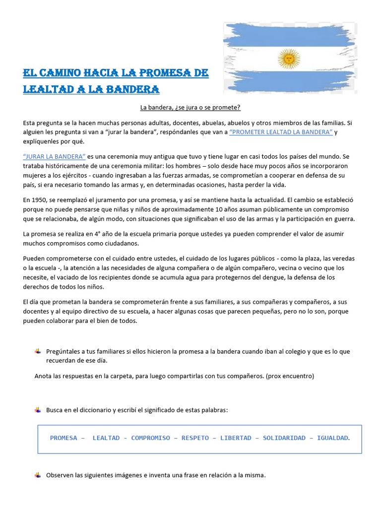 Promesa de Lealtad a la Bandera | PDF