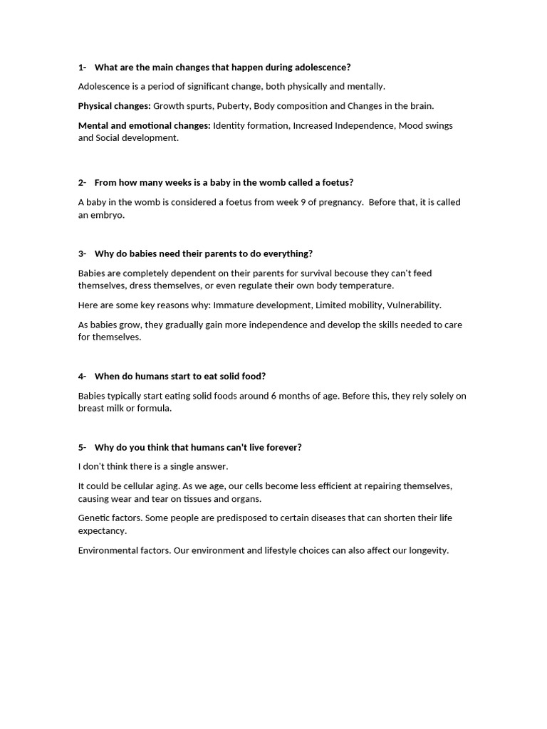 Key Stages of Human Development | PDF