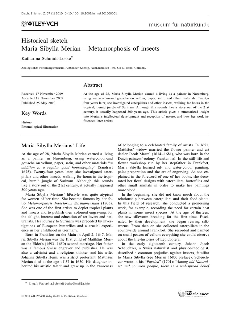 Maria Sibylla Merian: Insect Metamorphosis | PDF | Pupa | Insects