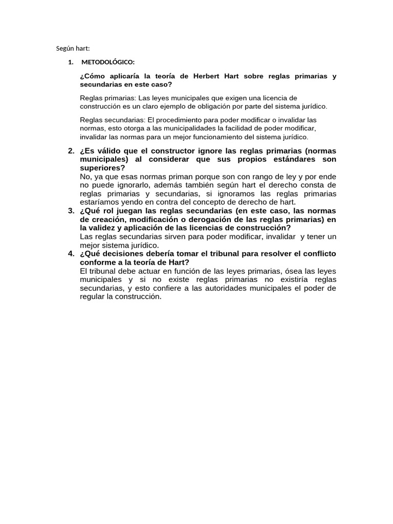Reglas Primarias y Secundarias de Hart | PDF