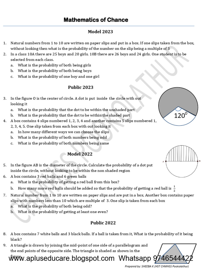 A+ Blog-Sslc-Mathematics-Chapter-3-Mathematics of Chance-Questions (Em ...