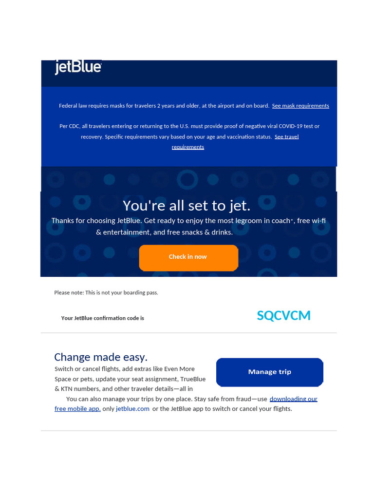 JetBlue Travel Requirements & Policies | PDF