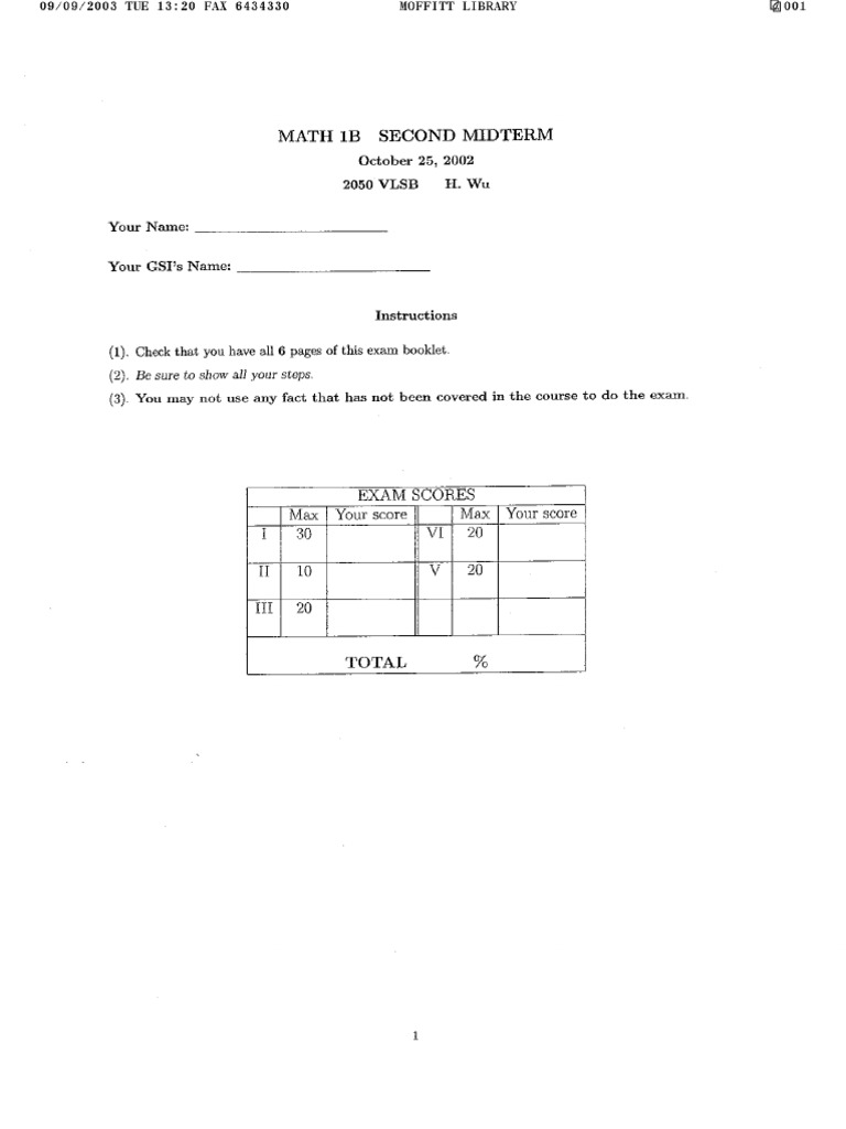 F02 Second Midterm-H.Wu 0 | PDF