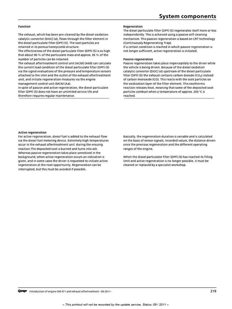 Mercedes Benz Engine OM 471 PDF Manual - p222 | PDF | Gases | Engines