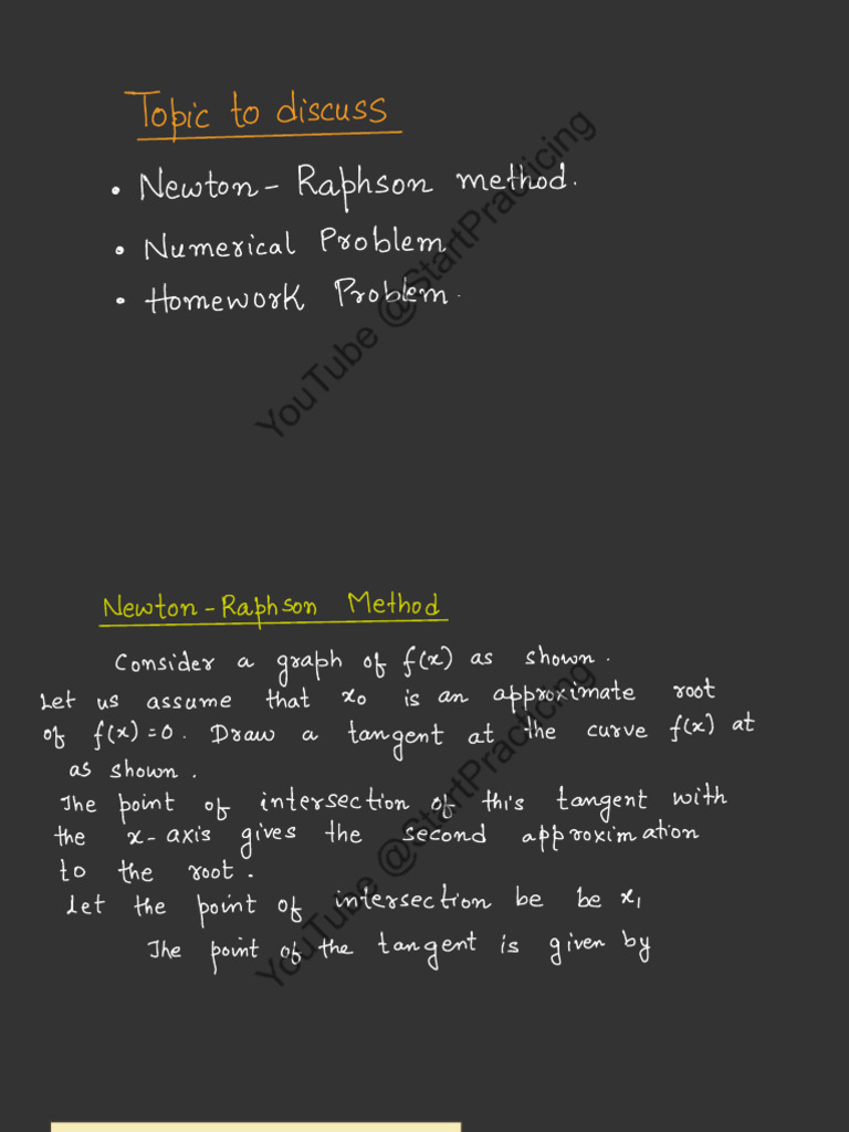 5 Newton Raphson Pdf Tangent Analytic Geometry