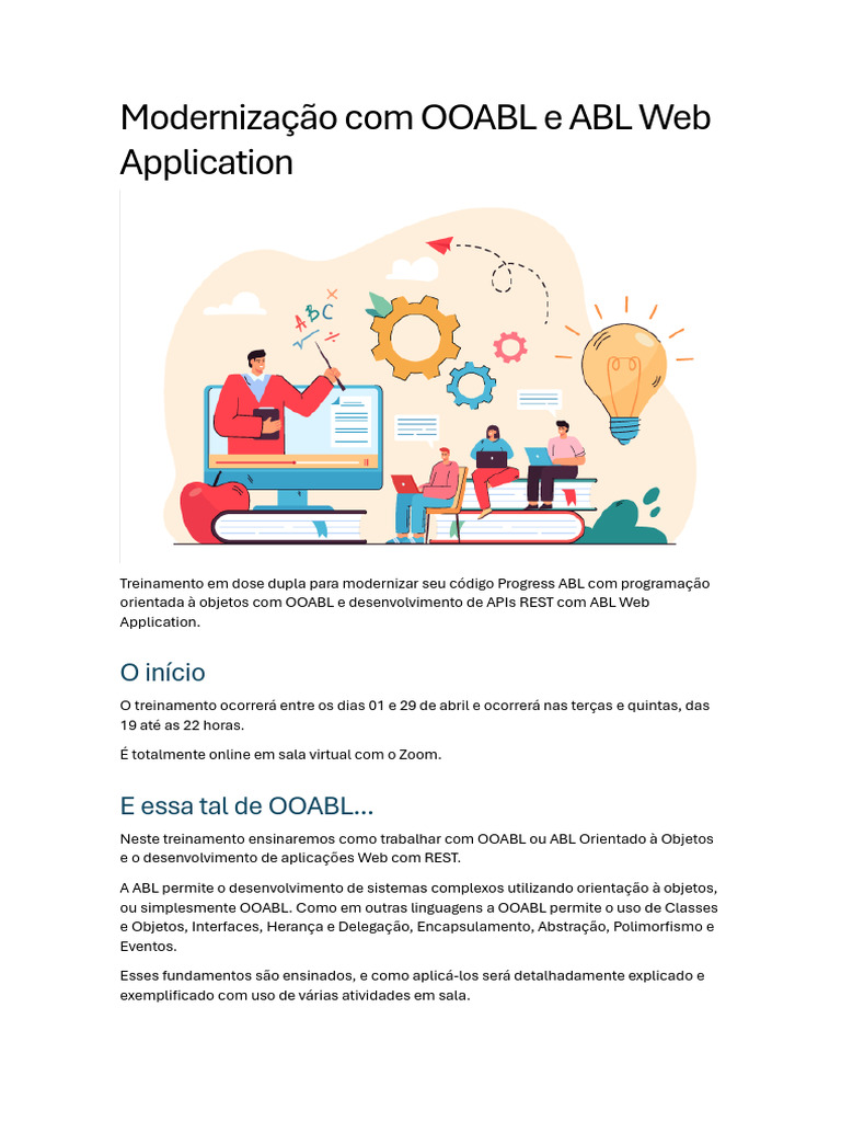 Treinamento Online: OOABL e ABL Web | PDF | Programação orientada a ...