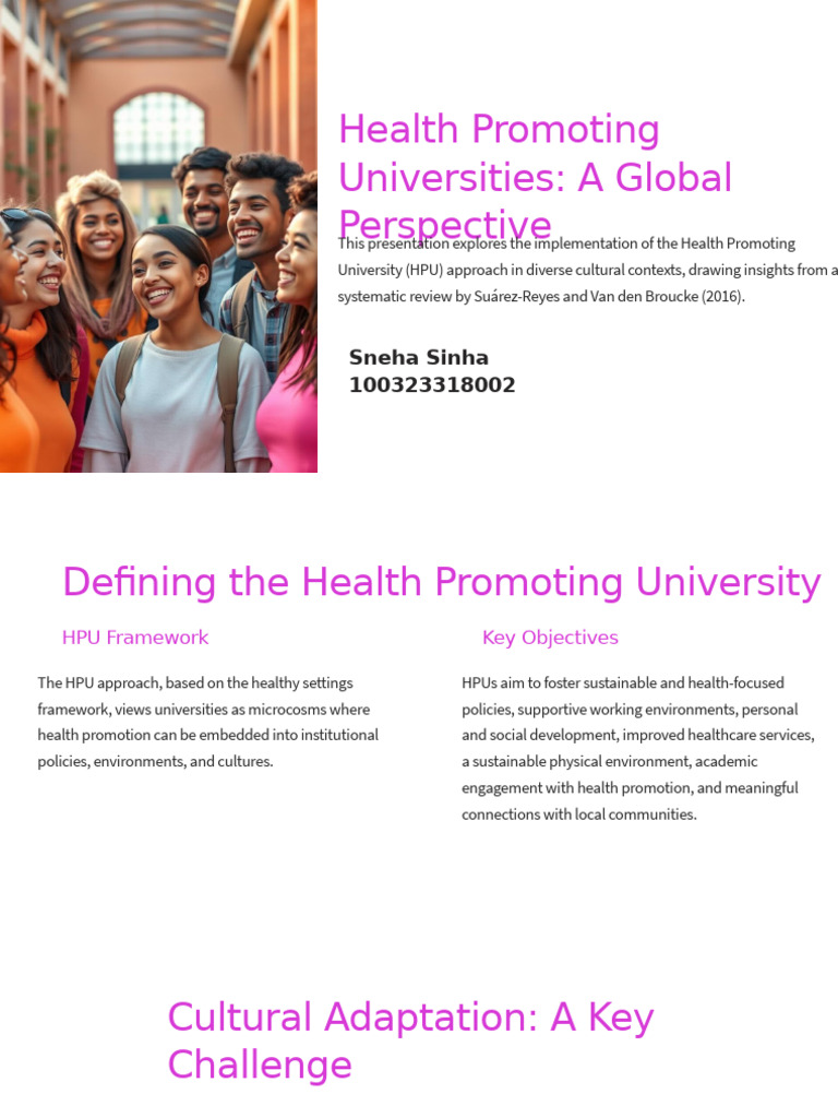 Health Promoting Universities Overview | PDF | Sustainability | Evaluation