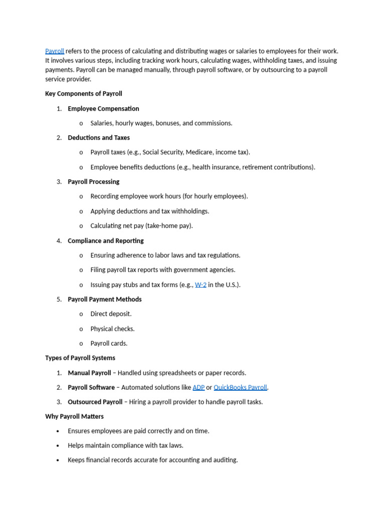 Understanding Payroll Processes | PDF