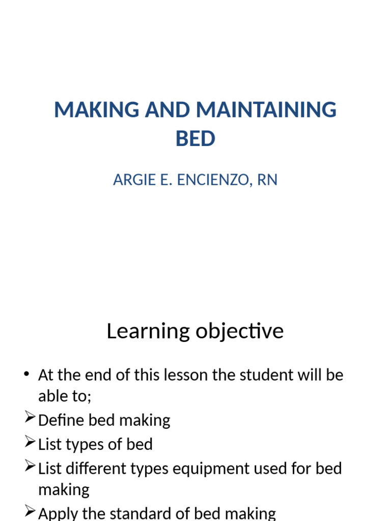 Bed Making Equipment Overview | PDF | Bedding | Bed