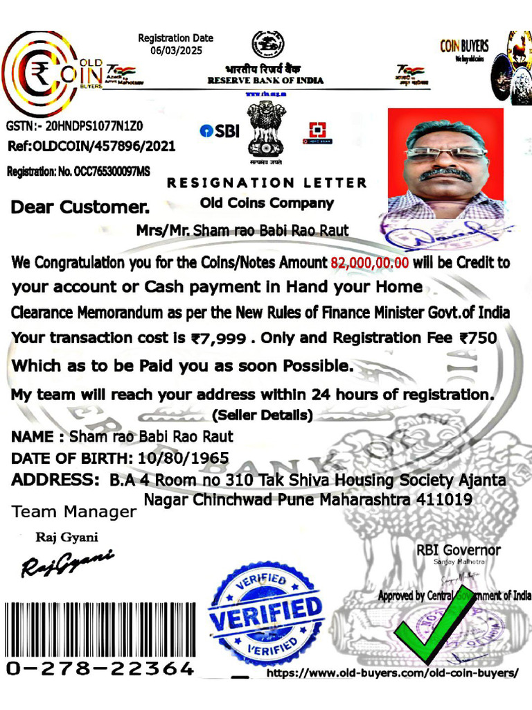 Registration of Sham Rao Babi Rao Raut | PDF