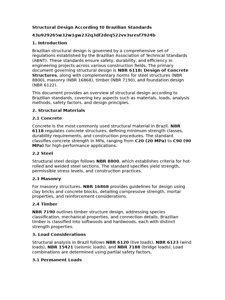 Structural Design per ABNT NBR Standards | PDF | Structural Load | Deep ...