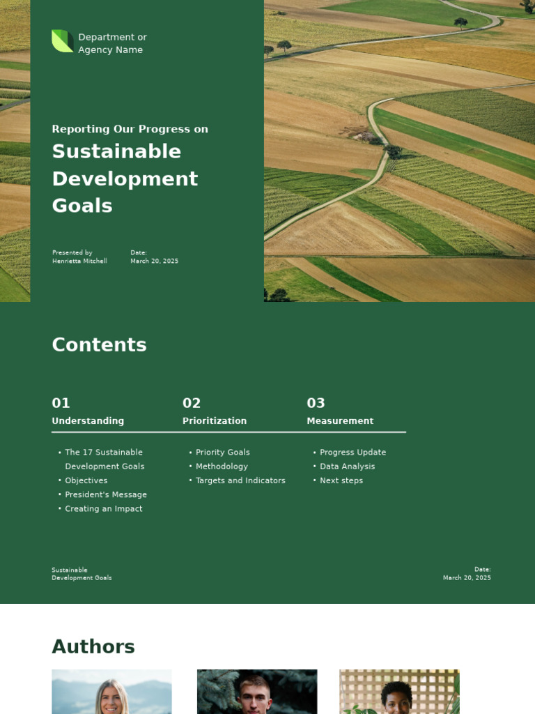 Green Photo-Centric Government Progress Report Sustainable Development ...