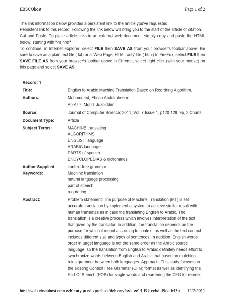 English To Arabic Machine Translation | PDF | World Wide Web | Internet ...