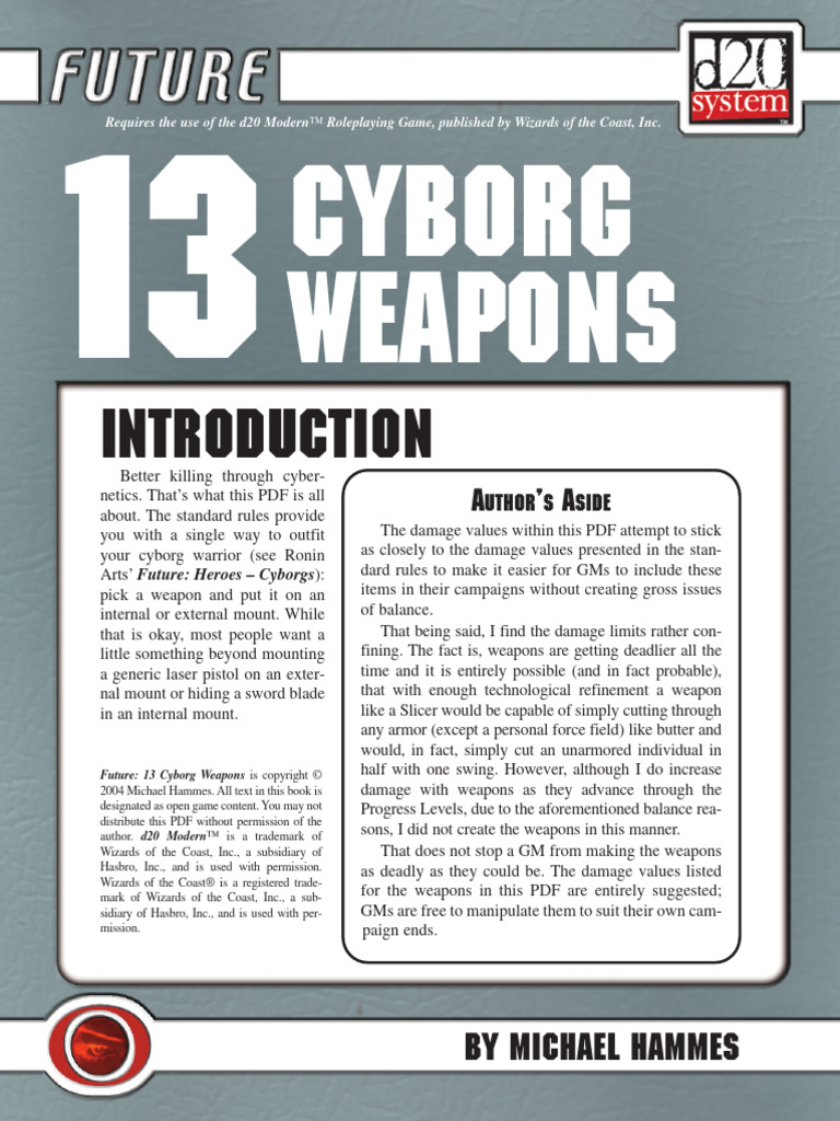 Advanced Cyborg Weaponry Guide | PDF | License | Copyright