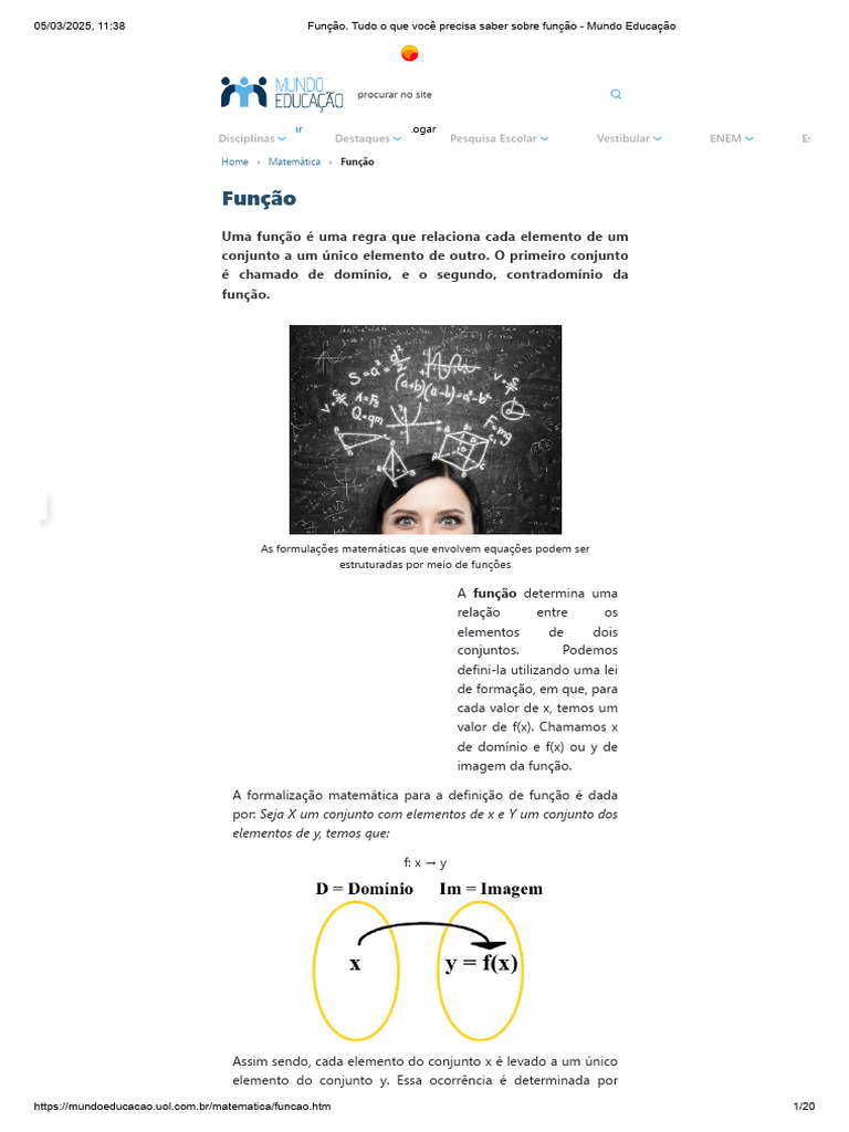 Função. Tudo o Que Você Precisa Saber Sobre Função - Mundo Educação ...
