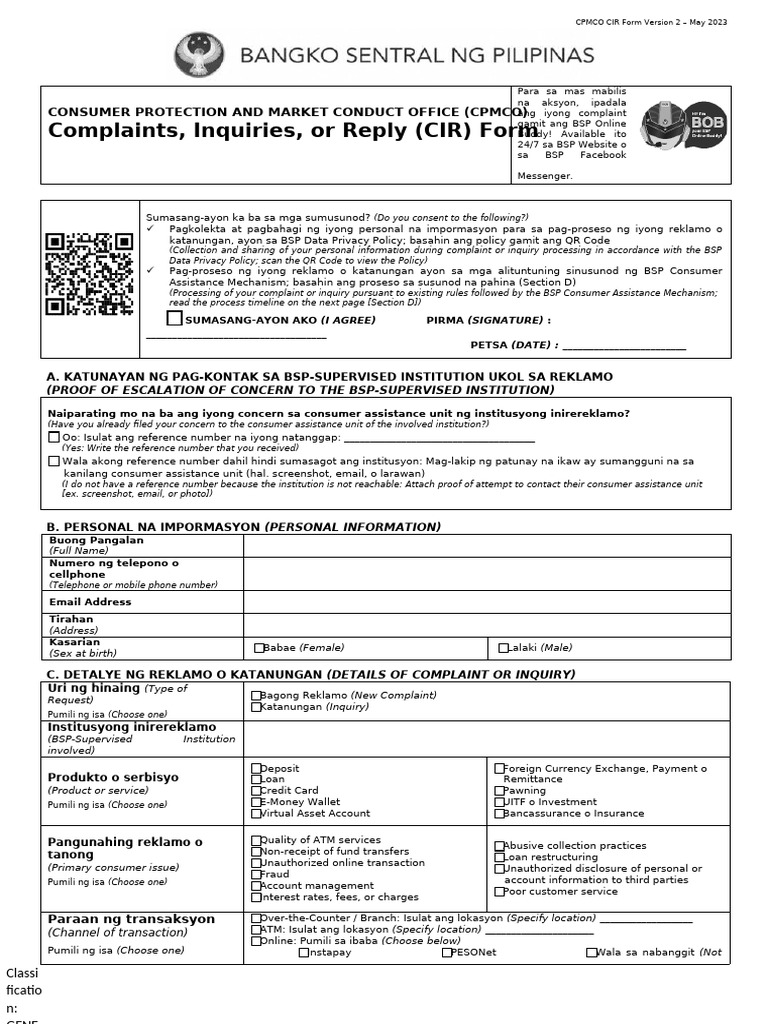 Cir Form | PDF