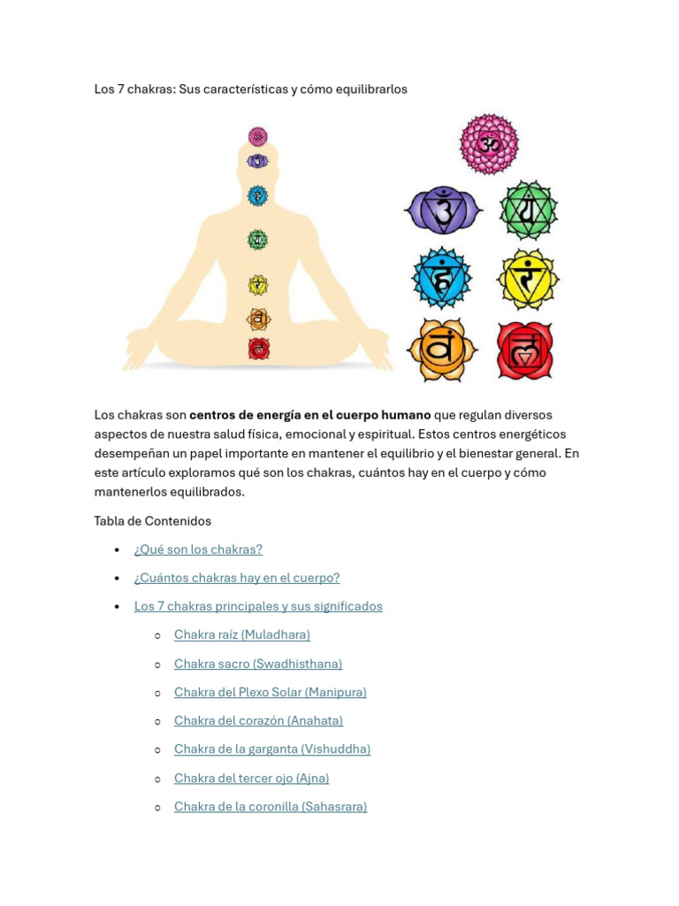Equilibrio de los 7 Chakras y Bienestar | PDF | Chakra | Meditación