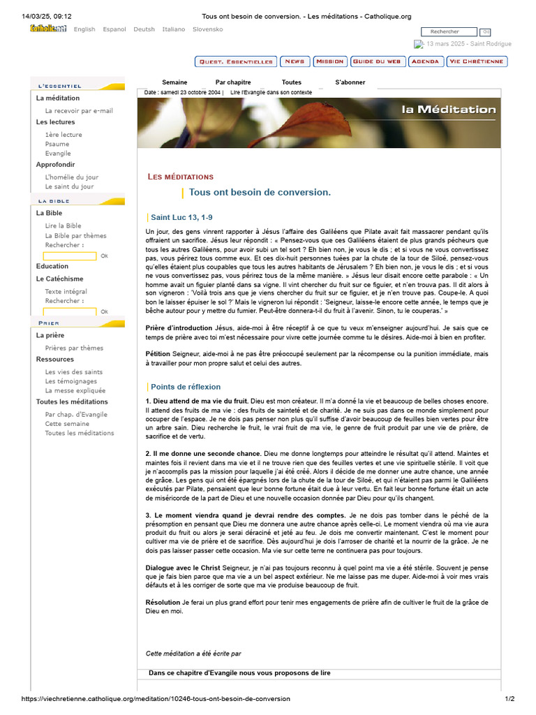Conversion et fruits de la foi | PDF | Dieu