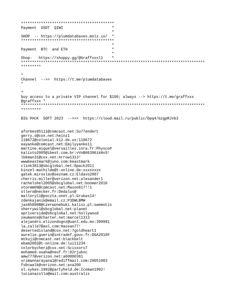 Base 130k Lines Good Email Combo List 2023 | PDF