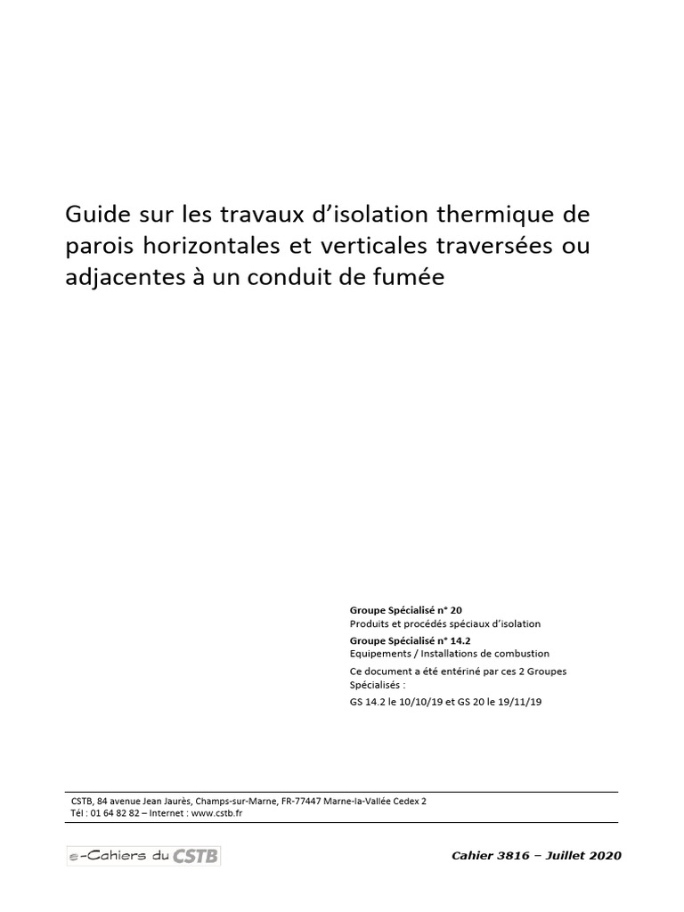 Isolation thermique des conduits de fumée PDF Mur Béton — free download