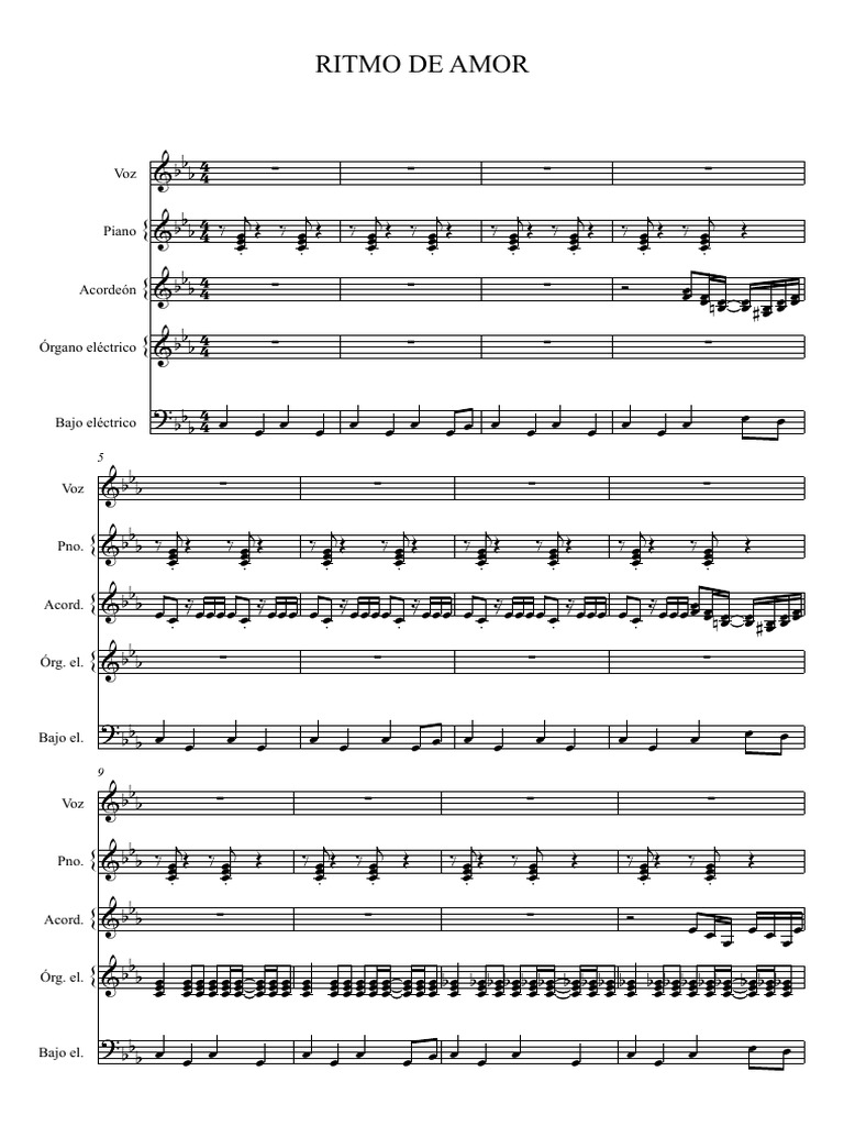 Ritmo de Amor Score - Partitura Completa | PDF