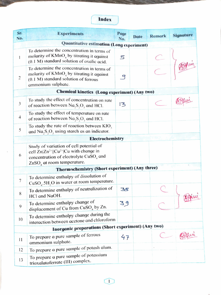 12th Chemistry Journal-1 | PDF