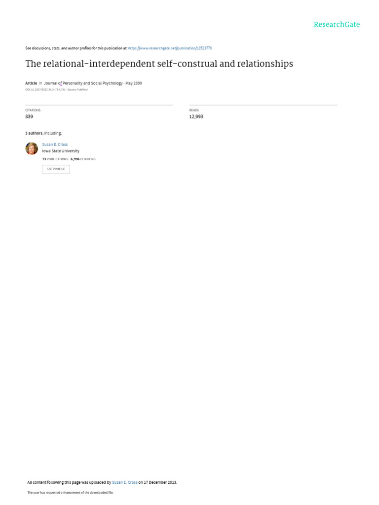 Relational-Interdependent Self-Construal Scale | PDF | Self Concept ...