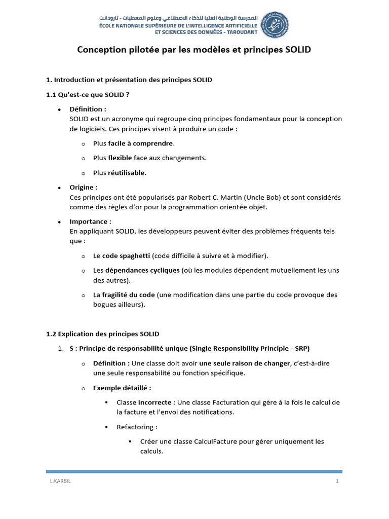 Principes SOLID en conception logicielle | PDF | Interface ...